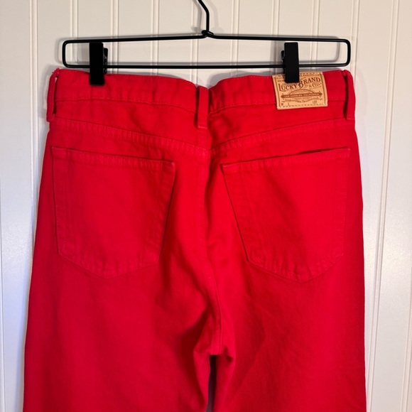 Lucky Brand High Waist Straight Crop Red 100% Cotton Denim Jeans Size 6/28 - Picture 7 of 14